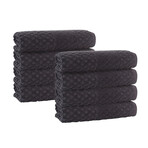 Glossy Turkish Cotton Wash Towels // Set of 8 (Anthracite)