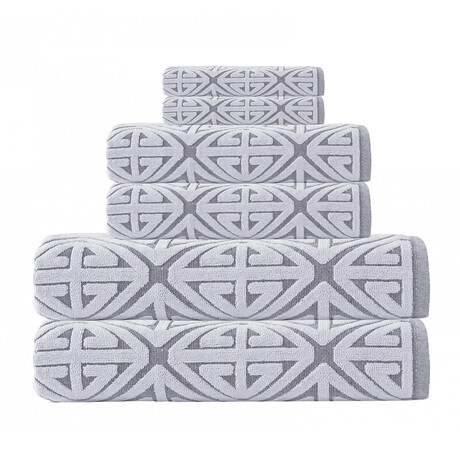 Glamour Turkish Cotton Towel Set // Set of 6 (Anthracite)