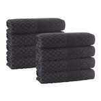 Glossy Turkish Cotton Hand Towels // Set of 8 (Anthracite)