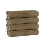 Glossy Turkish Cotton Hand Towels // Set of 4 (Anthracite)