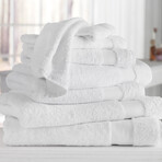 Kansas Turkish Cotton Hand Towels // White // Set of 8