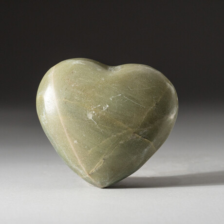 Genuine Polished Serpentine Heart With A Black Velvet Pouch // 225.5g