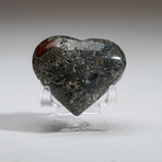 Genuine Polished Poppy Jasper Heart with Acrylic Display Stand