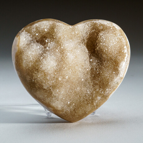 Genuine Polished Agate Druzy Heart