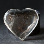 Genuine Polished Optical Clear Quartz Mini Heart With A Black Velvet Pouch // 9g