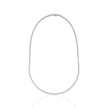 18K White Gold Diamond Tennis Necklace // 17" // New