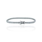 18K White Gold Diamond Bracelet // 7" // New