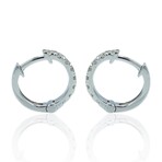 18K White Gold Diamond Hoop Earrings II // New