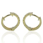 Fine Jewelry // 18K Yellow Gold Diamond Hoop Earrings III // New