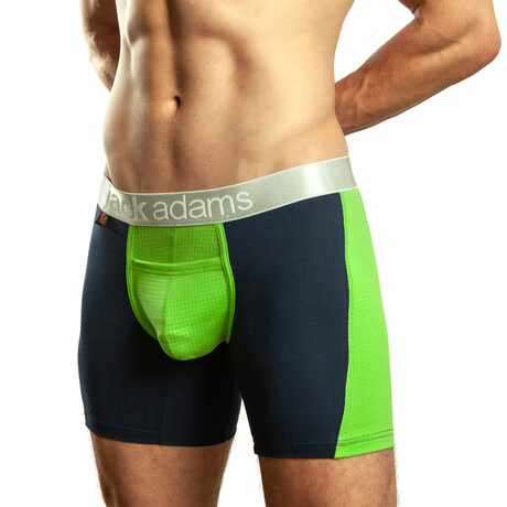 Pro Boxer Brief // Navy + Green (XS)