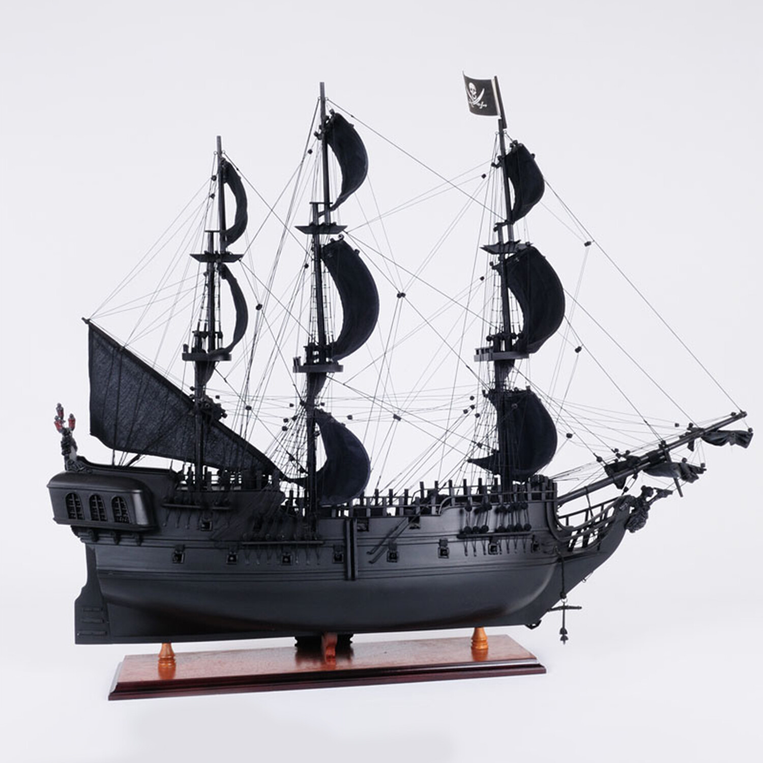 Old Modern Handicrafts Vetrina In Mogano Scuro Per Modelli Di Navi Alte - Pannelli In Plexiglass 360°, Dimensioni Interne Max 97x84x93 Cm (LxPxA)
