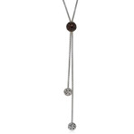 Roxy Sterling Silver Garnet Sautoir Necklace // 18" // Store Display