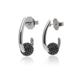 Sterling Silver + Black Sapphire Drop Earrings // Store Display