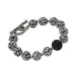 Sterling Silver + Black Sapphire Link Bracelet // 7.25" // Store Display