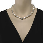 Sterling Silver + Pearl Necklace // 16" // Store Display
