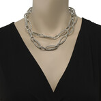 Sterling Silver Chain Link Necklace // 36" // Store Display