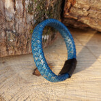 Leather Bracelet  // Blue Sapphire (6.7")