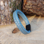 Leather Bracelet  // Moonstone Blue (6.7")