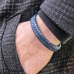 Leather Bracelet  // Blue Sapphire (6.7")