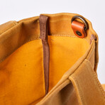Waxy Canvas Handbag With Leather // Tobacco
