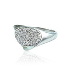 18K White Gold Diamond + Prasiolite Ring // Ring Size: 6.75 // New