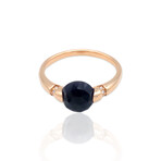 18K Rose Gold Diamond + Iolite Ring // Ring Size: 6.75 // New