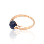 18K Rose Gold Diamond + Iolite Ring // Ring Size: 6.75 // New