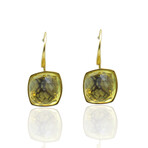 18K Yellow Gold + Lemon Quartz Earrings // New