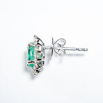 Genuine Oval-Cut Emerald Earrings