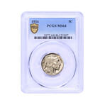 1934 Buffalo Nickel // PCGS Certified MS64 // Deluxe Collector's Pouch