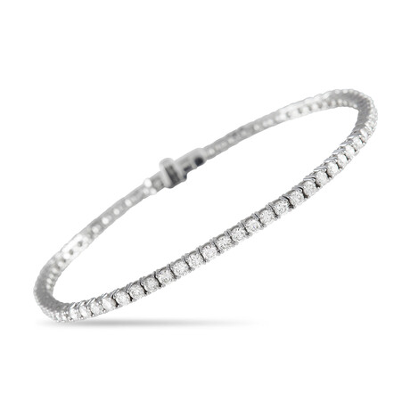 14K White Gold + Diamond Tennis Bracelet // 7.5" // New
