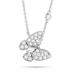 18K White Gold Diamond Butterfly Necklace // 17.5" // New