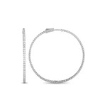 14K White Gold + Diamond Inside-Out Hoop Earrings // New
