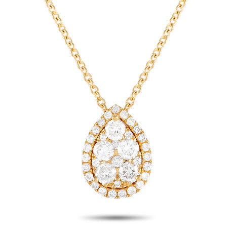 18K Yellow Gold Diamond Necklace // 18" // New