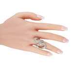 14K White Gold Diamond Swirl Ring // Ring Size: 7.25 // New