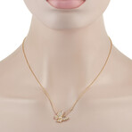 14K Yellow Gold Diamond Butterfly Necklace // 17" // New