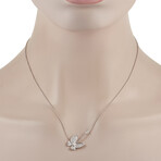 18K White Gold Diamond Butterfly Necklace // 17.5" // New