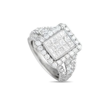 14K White Gold Diamond Ring // Ring Size: 7 // New