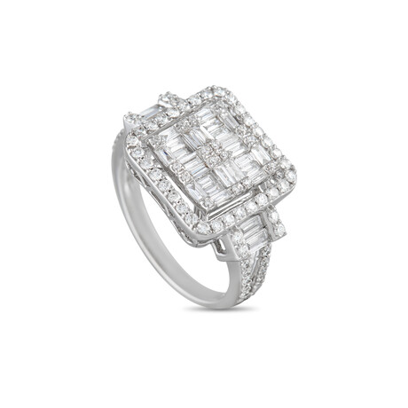 14K White Gold Diamond Ring II // Ring Size: 7 // New
