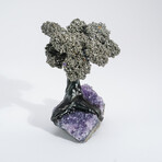 Medium Genuine Pyrite Clustered Gemstone Tree on Amethyst Quartz Matrix  // The Tree of Confidence