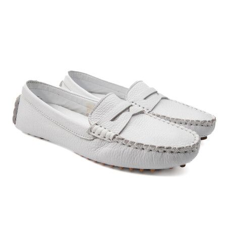 Women's Didyma Genuine Leather Loafers // White (Euro: 39)