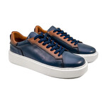 Men's Burgman Genuine Leather Sports Sneaker // Navy Blue (Euro: 39)