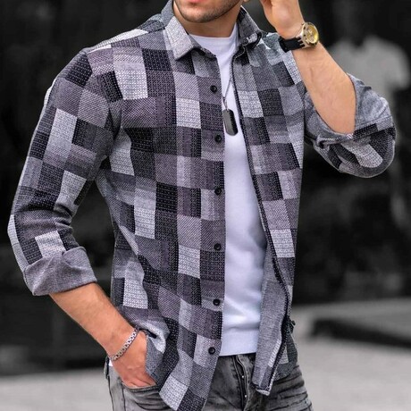 Flannel Shirt // Style 3 // Gray (Small)