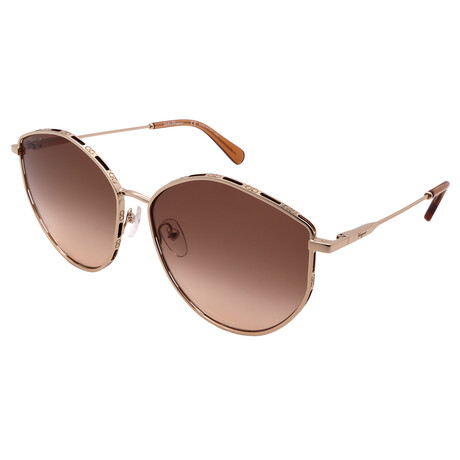 Women's SF264S 796 Square Sunglasses // Gold-Caramel + Brown Gradient
