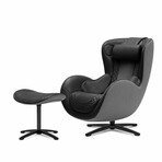 Nouhaus Classic Massage Chair with Ottoman // Space Black