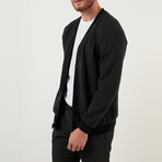 Cody Button-Up V-Neck Cardigan // Anthracite (Small)