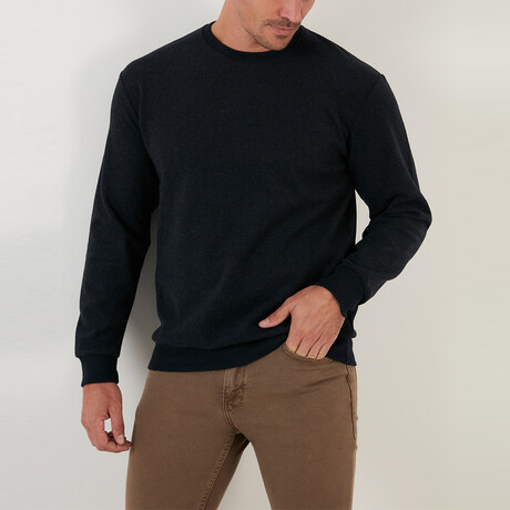 Ezra Crew Neck Sweater // Navy (Small)