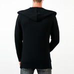 Oliver Hooded Knit Cardigan // Black (Small)