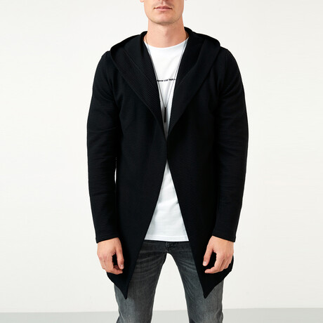 Oliver Hooded Knit Cardigan // Black (Small)