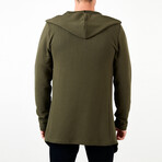 Oliver Hooded Knit Cardigan // Olive (Small)